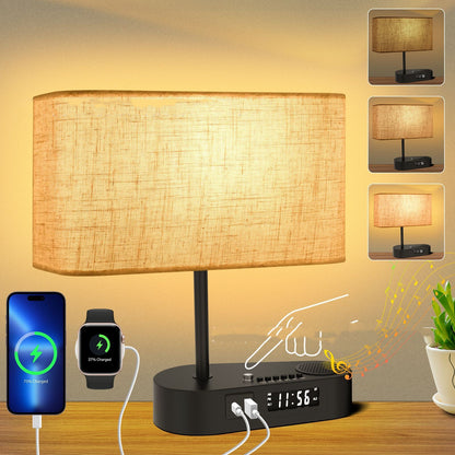 Multifunctional Bluetooth-compatible Playing Alarm Clock Fabric Table Lamp