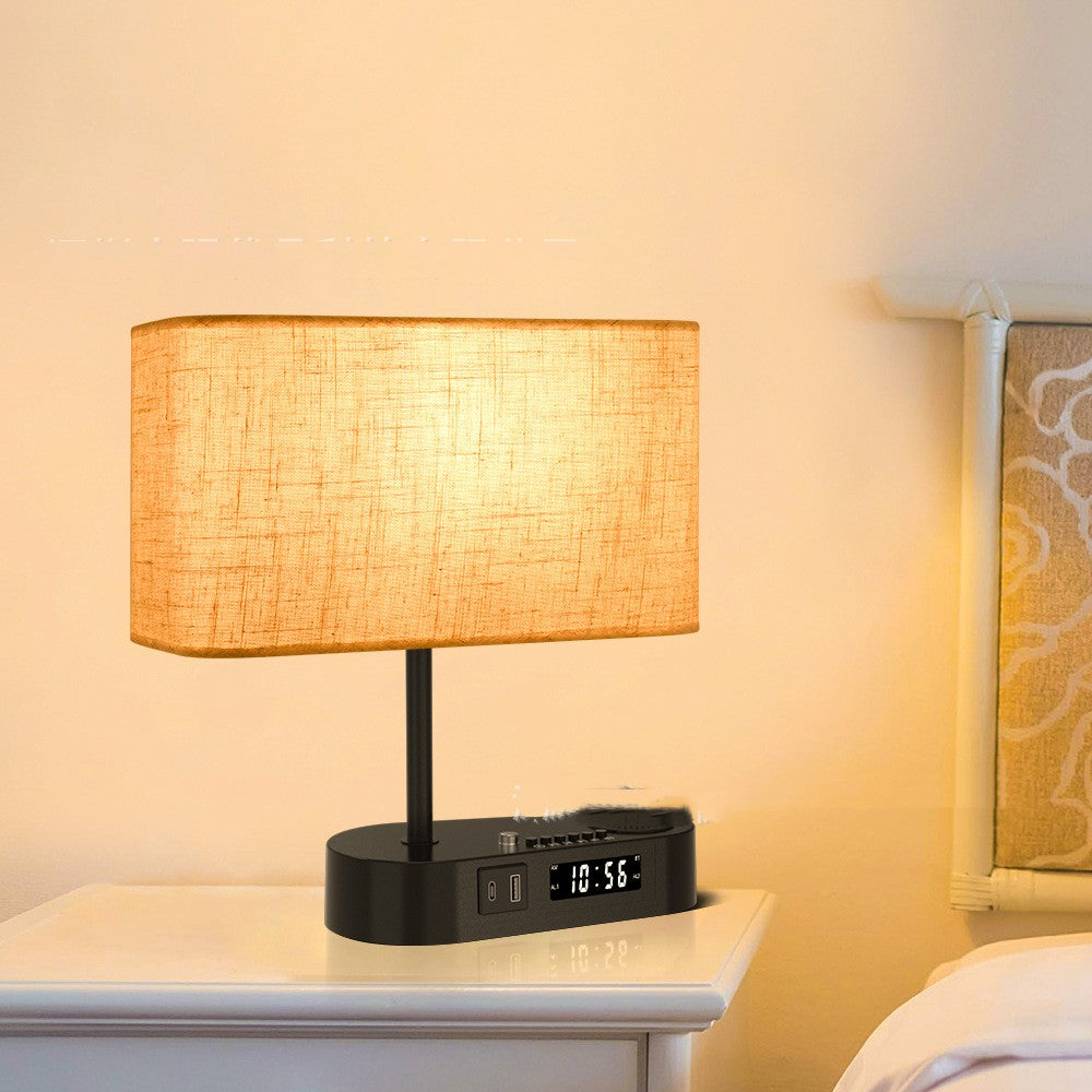 Multifunctional Bluetooth-compatible Playing Alarm Clock Fabric Table Lamp