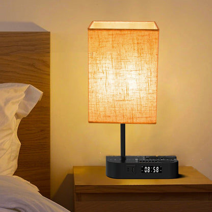 Multifunctional Bluetooth-compatible Playing Alarm Clock Fabric Table Lamp